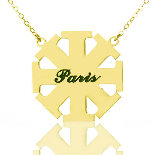 Customised Cross Necklace with Name Gold Plated 925 Silver - Custom Jewellery By All Uniqueness