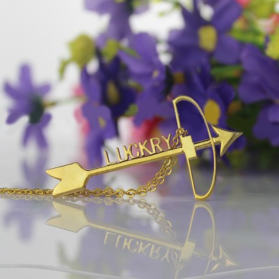 Gold Plated 925 Silver Arrow Cross Name Necklaces Pendant Necklace - Custom Jewellery By All Uniqueness