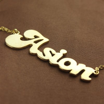 Gold Plated BANANA Font Style Name Necklace - Custom Jewellery By All Uniqueness
