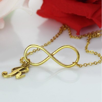 Infinity Knot Initial Necklace Gold plating - Custom Jewellery By All Uniqueness