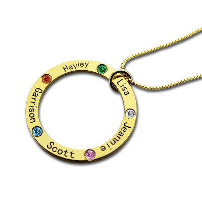 Family Circle Names Necklace For Mother In Gold - Custom Jewellery By All Uniqueness