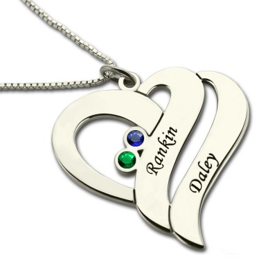 Two Hearts Forever One Necklace Silver - Custom Jewellery By All Uniqueness
