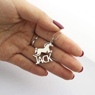Horse Name Necklace for Kids Silver - Custom Jewellery By All Uniqueness