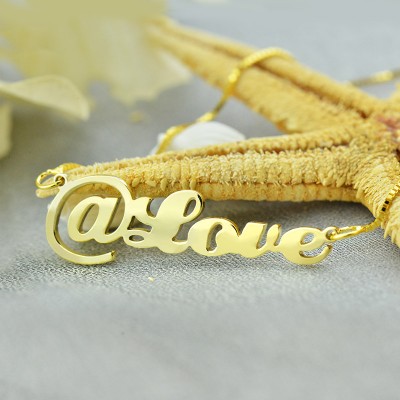 Twitter At Symbol Name Necklace Gold Plated - Custom Jewellery By All Uniqueness