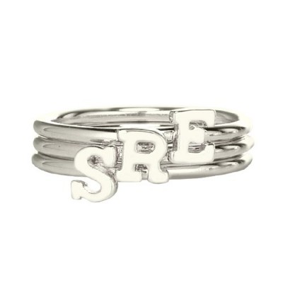 Women s Midi Initial Ring Silver - Custom Jewellery By All Uniqueness