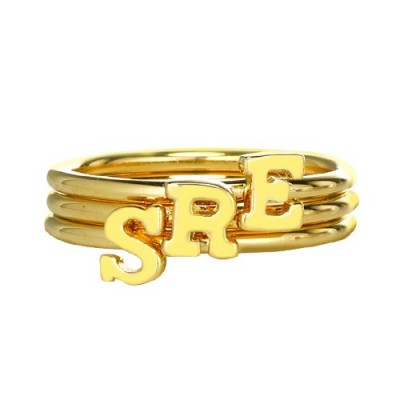 Custom Midi Initial Letter Ring Gold Plated - Custom Jewellery By All Uniqueness