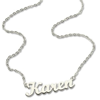 Script Name Necklace Silver - Custom Jewellery By All Uniqueness