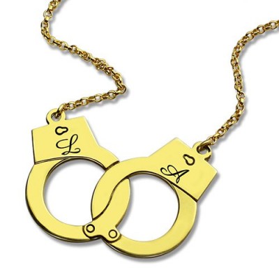 Handcuff Necklace Gold Plated - Custom Jewellery By All Uniqueness
