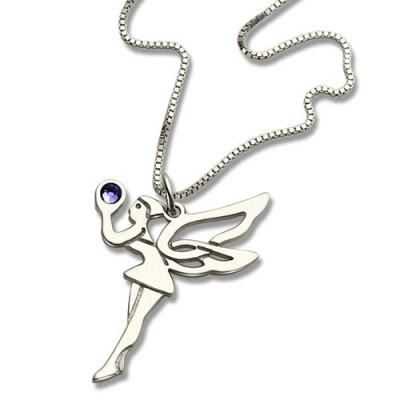 Fairy Birthstone Necklace for Girls Silver - Custom Jewellery By All Uniqueness