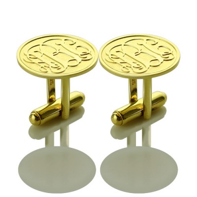 Engraved Cufflinks with Monogram Gold Plated - Custom Jewellery By All Uniqueness