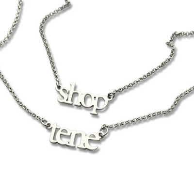 Silver Double Layer Mini Name Necklace - Custom Jewellery By All Uniqueness