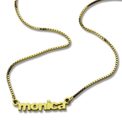 Small Lowercase Name Necklace in Gold Plated - Custom Jewellery By All Uniqueness