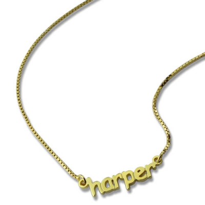 Mini Name Necklace Gold Plated - Custom Jewellery By All Uniqueness