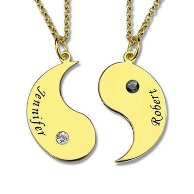 Yin Yang Necklaces Set for Couples or Friend Gold Plated - Custom Jewellery By All Uniqueness