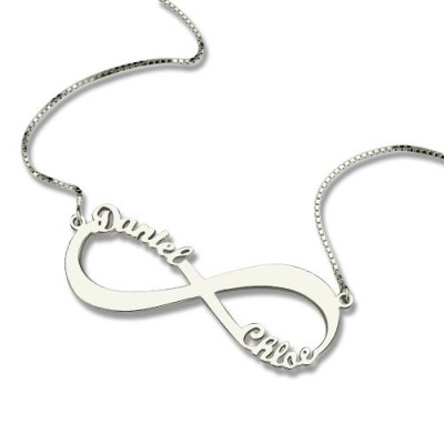 Infinity Symbol Necklace Double Name - Custom Jewellery By All Uniqueness