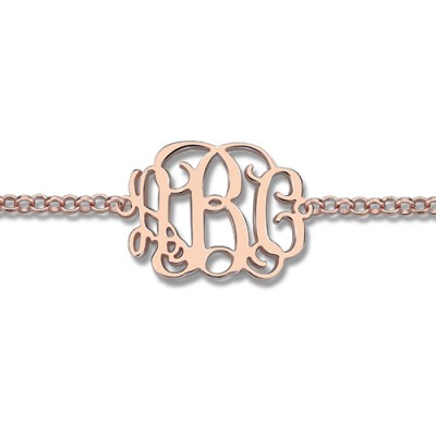 Rose Gold Plated Silver Monogram Bracelet - Custom Jewellery By All Uniqueness