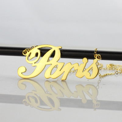 Paris Hilton Style Name Necklace Gold - Custom Jewellery By All Uniqueness