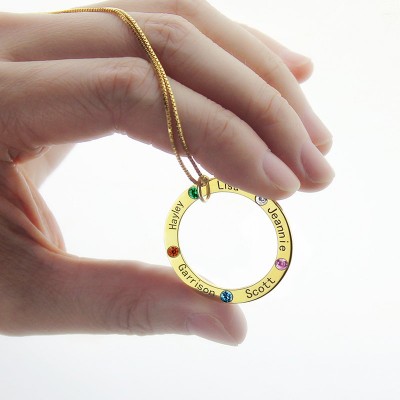 Family Circle Names Necklace For Mother In Gold - Custom Jewellery By All Uniqueness