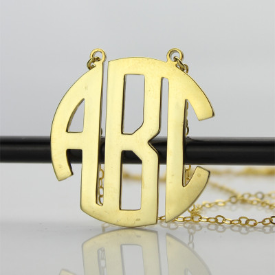 Gold Initial Block Monogram Pendant Necklace - Custom Jewellery By All Uniqueness