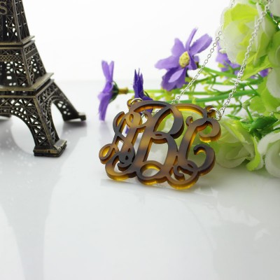 Tortoise Acrylic Monogram Necklace - Custom Jewellery By All Uniqueness
