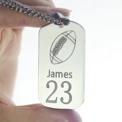 Man s Dog Tag Rugby Name Necklace - Custom Jewellery By All Uniqueness