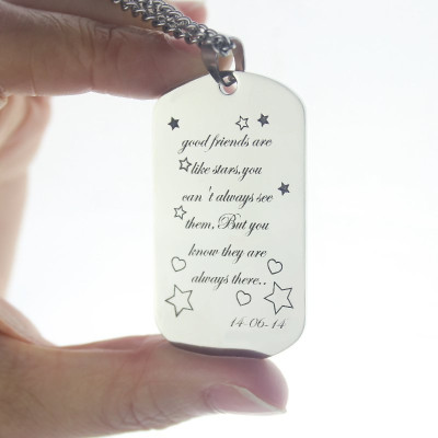 Best Friends Gift Dog Tag Name Necklace - Custom Jewellery By All Uniqueness