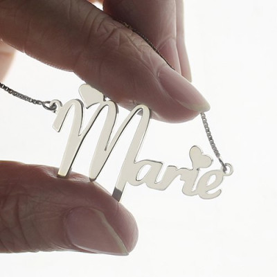 Cute Name Necklace Silver - Custom Jewellery By All Uniqueness