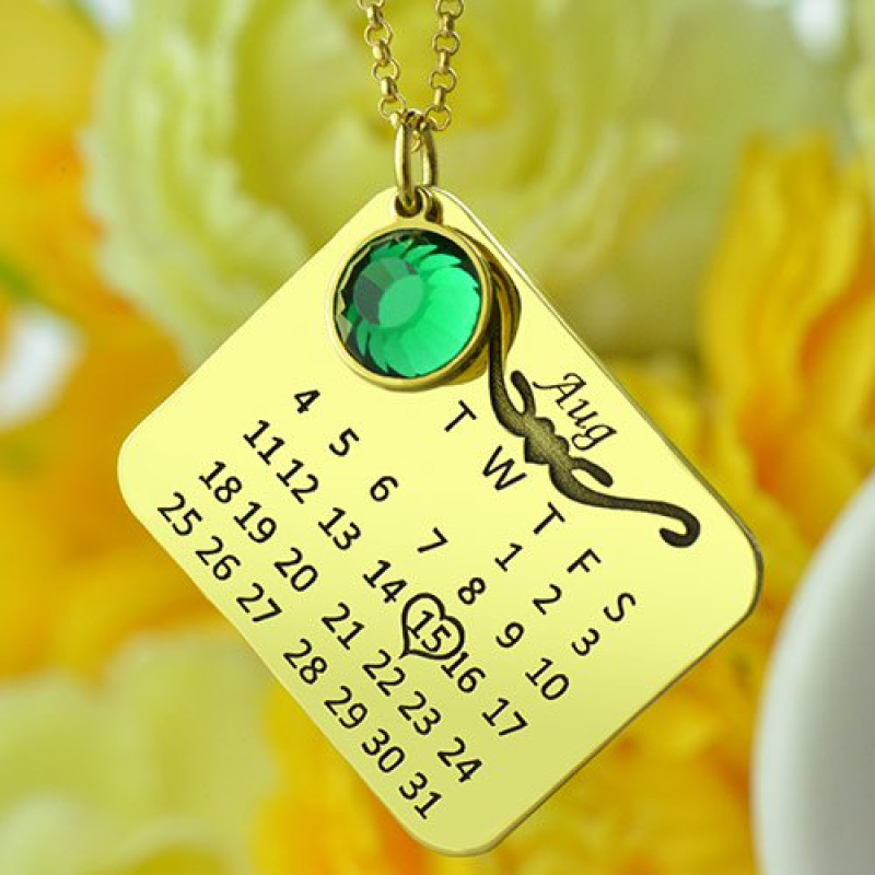 Buy Ruby Color Austrian Crystal Engraved Calendar Birthstone Pendant  Necklace 20 Inches in Stainless Steel at ShopLC.