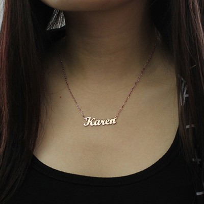 Rose Gold Plated Karen Style Name Necklace - Custom Jewellery By All Uniqueness