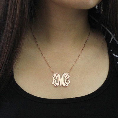 Custom Rose Gold Plated Monogram Initial Necklace - Custom Jewellery By All Uniqueness