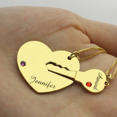 Key to My Heart Couple Name Pendant Necklaces Gold - Custom Jewellery By All Uniqueness