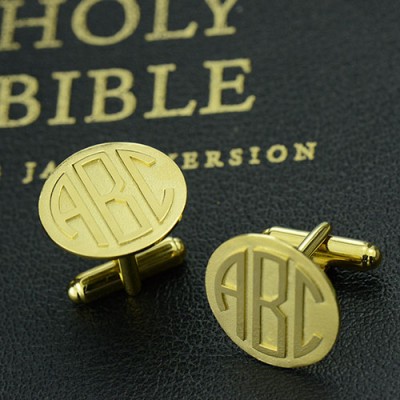Cool Mens Cufflinks with Monogram Initial Gold Plated - Custom Jewellery By All Uniqueness