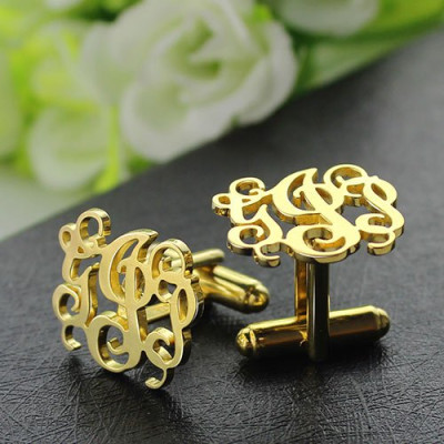Monogrammed Cuff links Cut Out Initials Gold Plated - Custom Jewellery By All Uniqueness