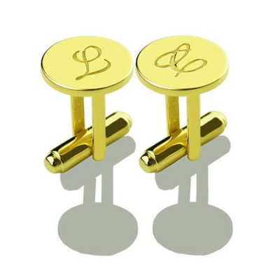 Custom Script Initial Cufflinks for Men Gold Plated - Custom Jewellery By All Uniqueness