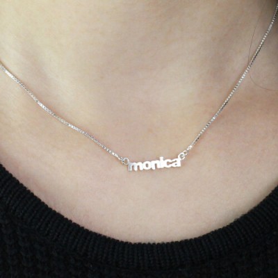 My Tiny Name Necklace Custom Silver - Custom Jewellery By All Uniqueness