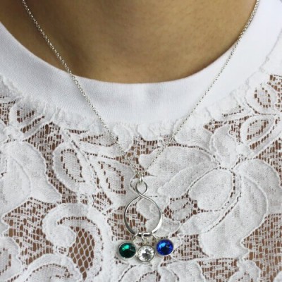 Birthstone Infinity Charm Necklace - Custom Jewellery By All Uniqueness