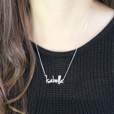 Small Name Necklace For Her Silver - Custom Jewellery By All Uniqueness