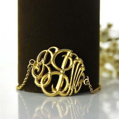 Monogrammed Bracelet Hand-painted Gold Plated - Custom Jewellery By All Uniqueness