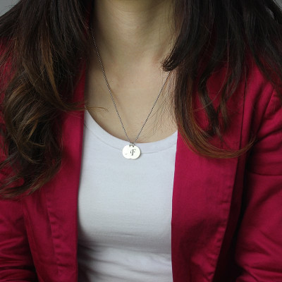 Initial Discs Necklace Silver - Custom Jewellery By All Uniqueness