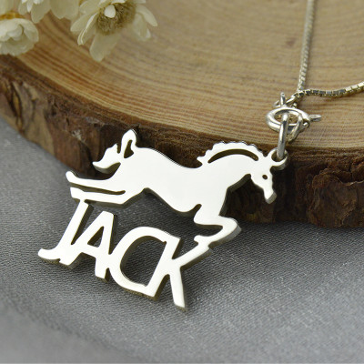 Horse Name Necklace for Kids Silver - Custom Jewellery By All Uniqueness