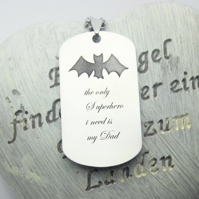 Man s Dog Tag Bat Name Necklace - Custom Jewellery By All Uniqueness