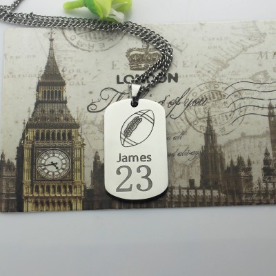 Man s Dog Tag Rugby Name Necklace - Custom Jewellery By All Uniqueness