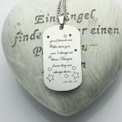Best Friends Gift Dog Tag Name Necklace - Custom Jewellery By All Uniqueness