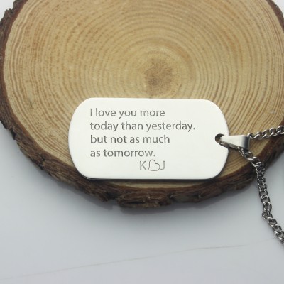 Love Song Dog Tag Name Necklace - Custom Jewellery By All Uniqueness
