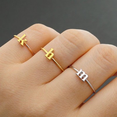 Custom Midi Initial Letter Ring Gold Plated - Custom Jewellery By All Uniqueness