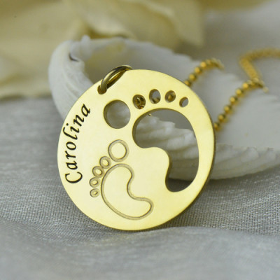 Cut Out Baby Footprint Pendant Gold Plated - Custom Jewellery By All Uniqueness