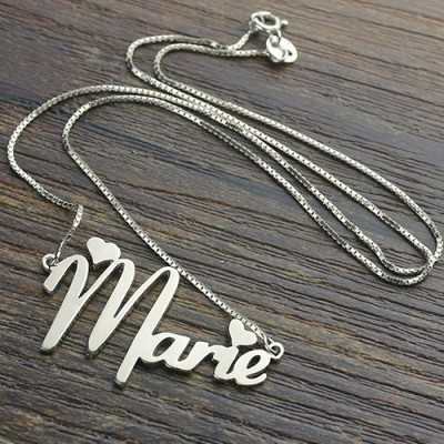 Cute Name Necklace Silver - Custom Jewellery By All Uniqueness