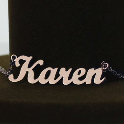 Rose Gold Plated Karen Style Name Necklace - Custom Jewellery By All Uniqueness