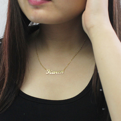 Gold Plated Karen Style Name Necklace - Custom Jewellery By All Uniqueness