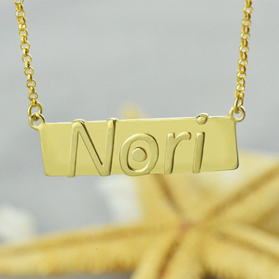 Custom Nameplate Bar Necklace Gold Plated - Custom Jewellery By All Uniqueness